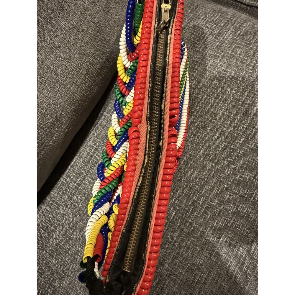 Vintage 1940s Telephone Phone Cord Rainbow Purse … - image 2